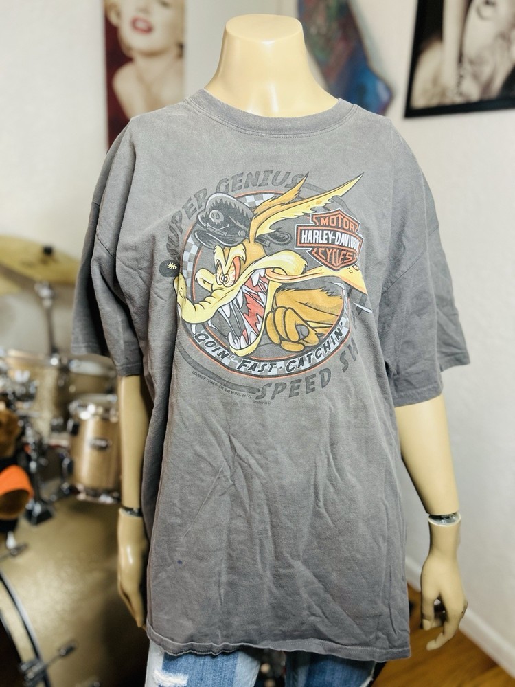 Vtg Harley Davidson X Looney Tunes “Wile E Coyote” Size X2