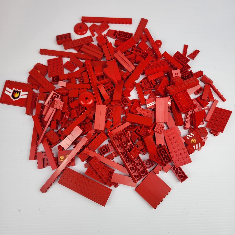 Lego Red 500g Bulk Assorted Pieces Mixed Bricks Tile Technic Stud Plates