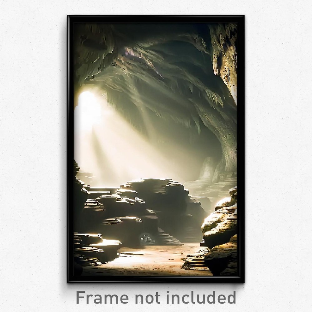 Pixel Art Poster - Distinct Cavern (8 Bit Psychedelic Trippy Video Game Print)