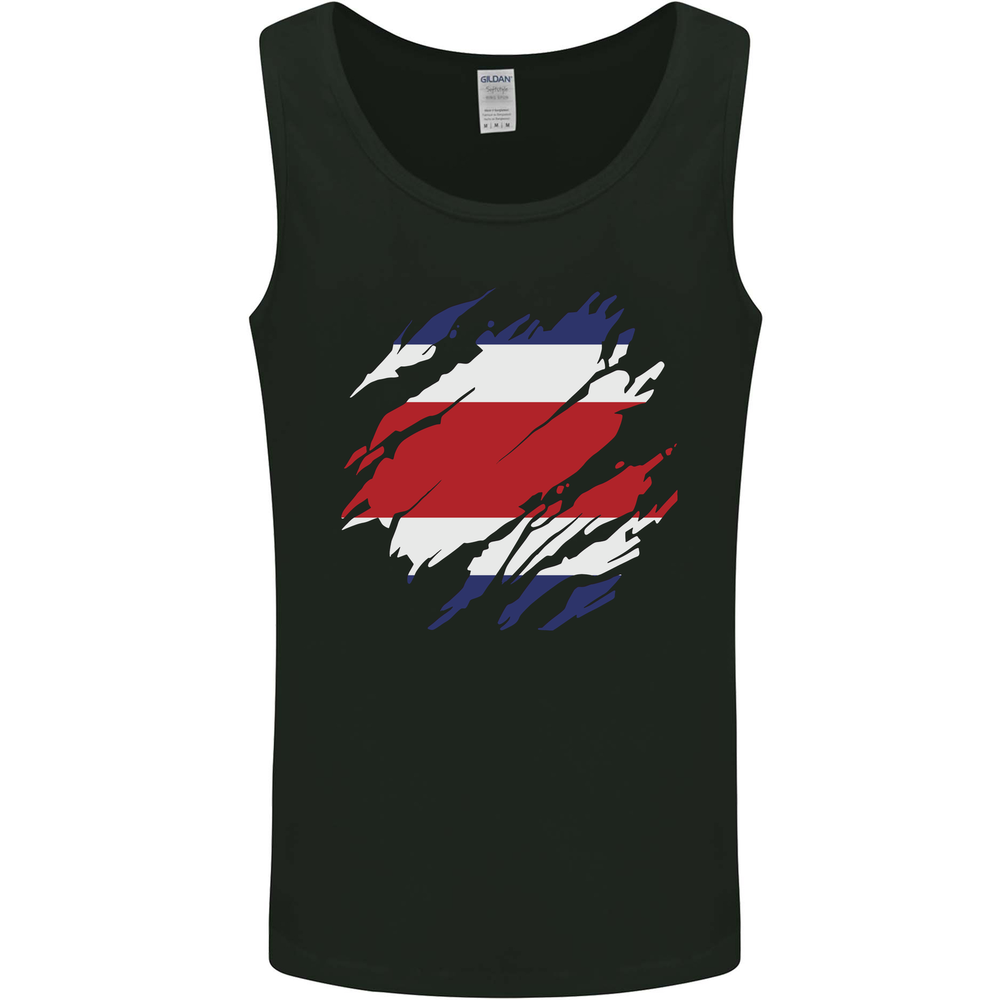 Torn Costa Rica Flag Rican Day Football Mens Vest Tank Top