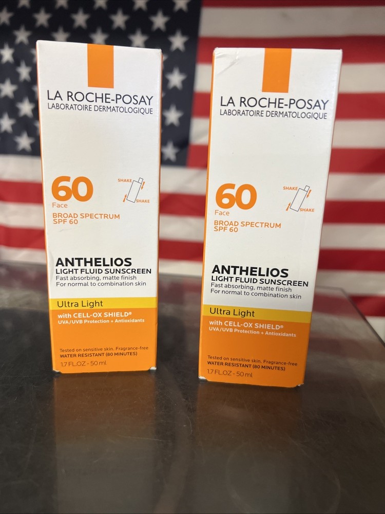 2 Pack La Roche-Posay SPF 60 Ultra Light Face Sunscreen 1.7oz Expires 05/26