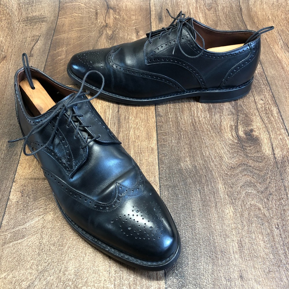 Allen Edmonds Concord Wingtip Dress Shoes Black Men Size 10.5 D Made In USA