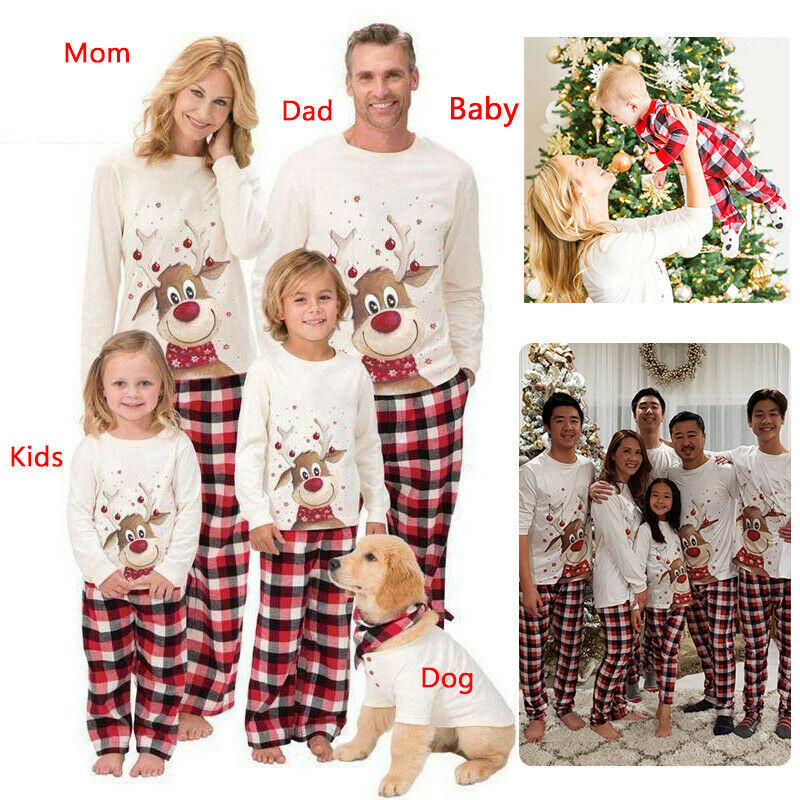 Xmas Pajamas Father Mother Family Matching Christmas Pjs Sets Sleepwear