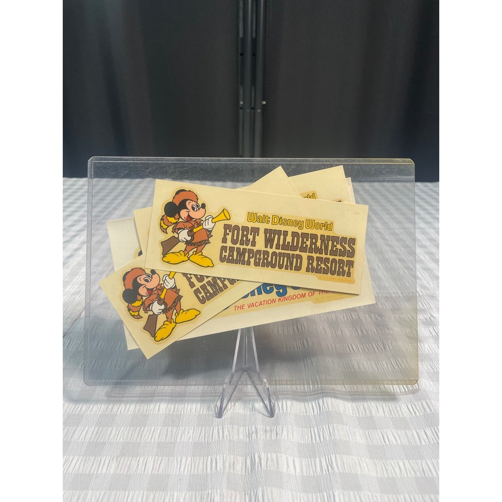 Vintage Walt Disney World Fort Wilderness Campground Decal Sticker Lot 5pc Set