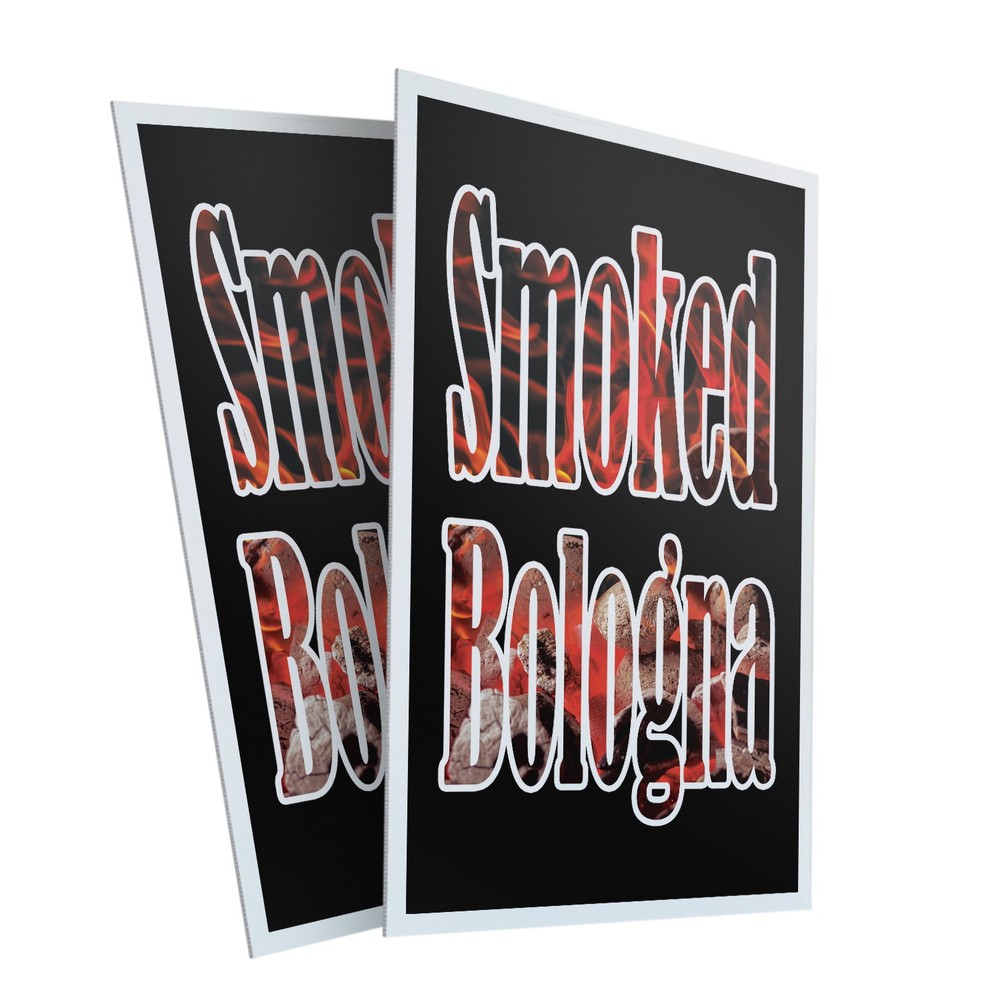 Smoked Bologna Heavy Duty A-Frame Sidewalk Sign Freshly Cooked BBQ Favorites