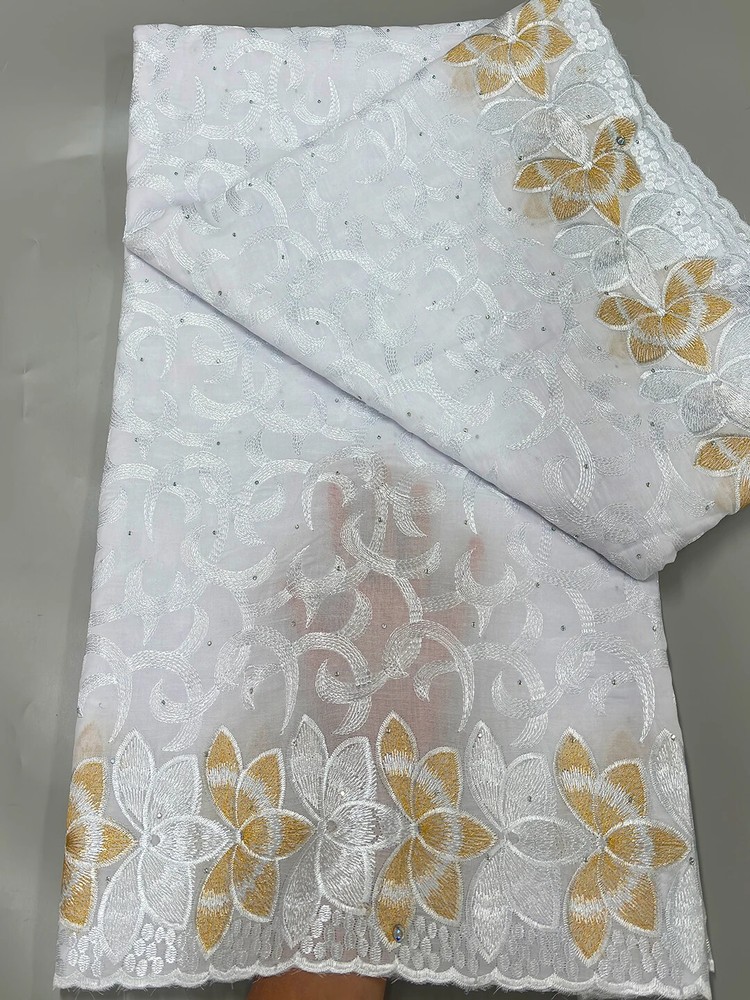 African White Cotton Lace Fabric Hight Qualiry Swiss Voile Lace in Lace Fabric