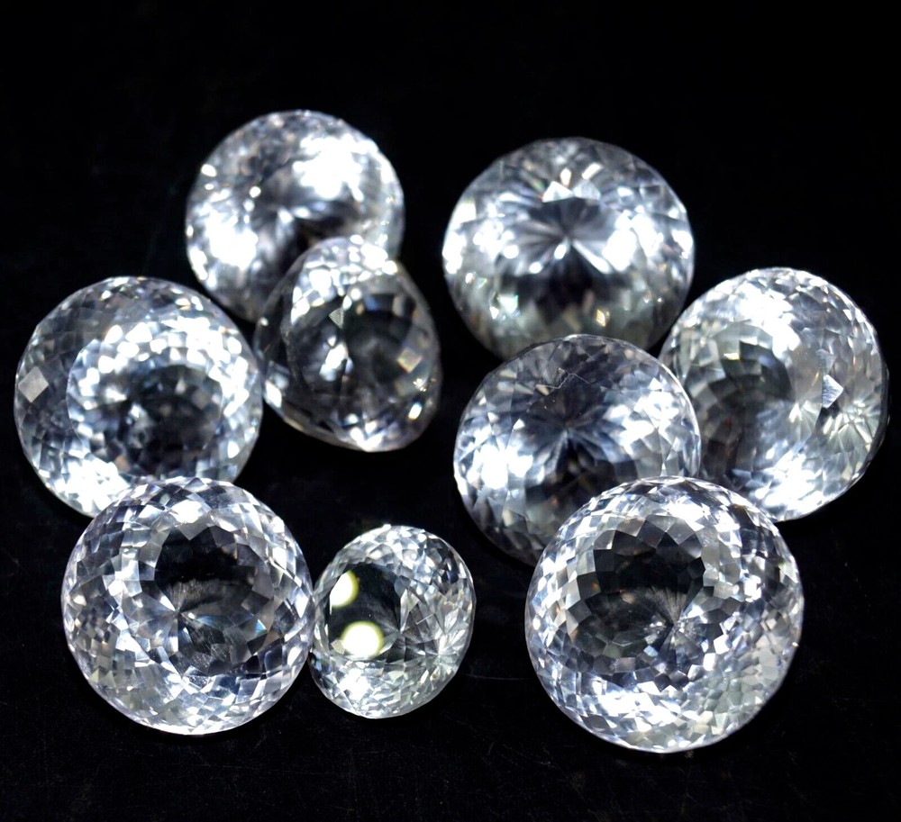250 Ct Certified Natural Ceylon White Sapphire Lot Round Cut Gemstones Wholesale