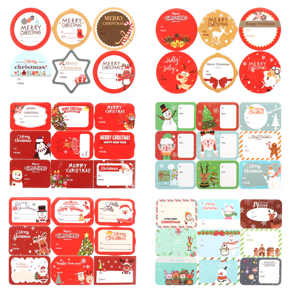 18 Sheets Christmas Stickers Gift Tags Labels for Gifts Name