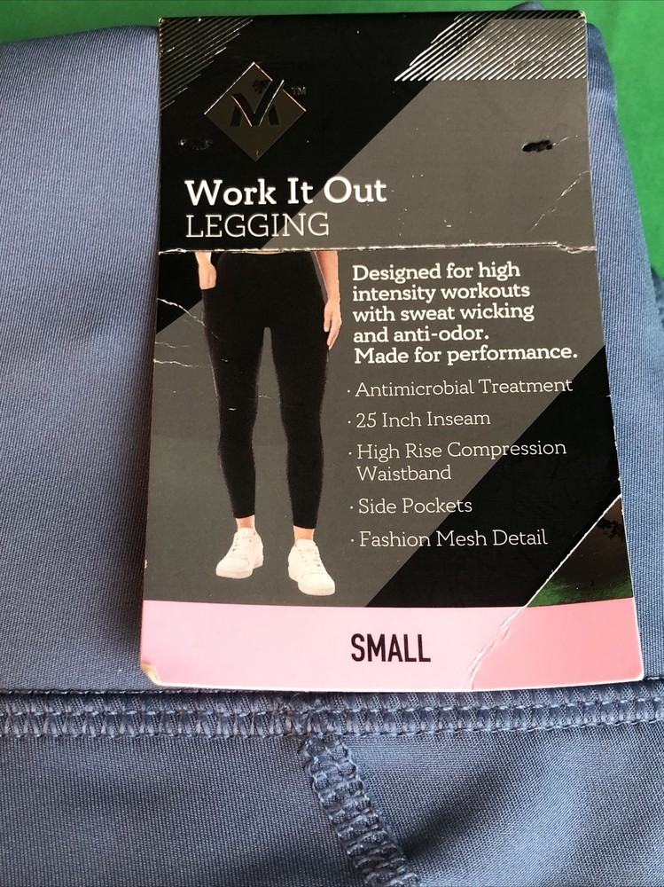 Members Mark Workout Leggings Blue Small - Comfort & Fit-image