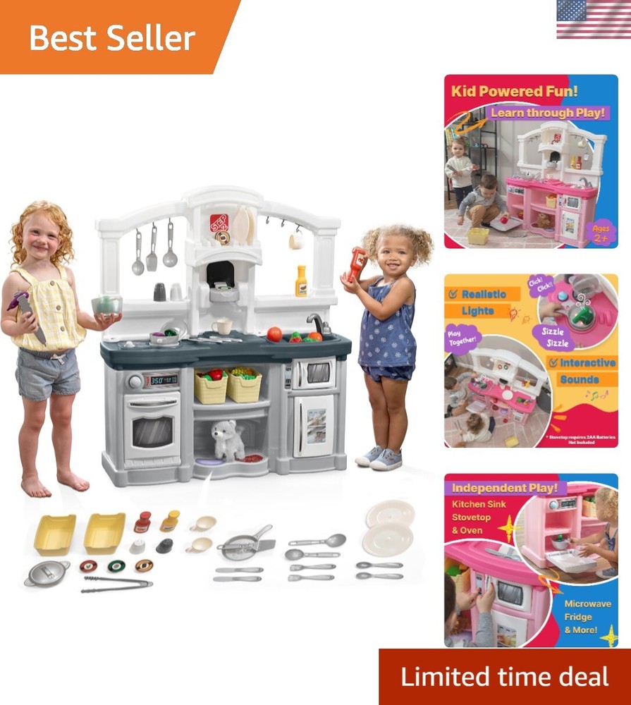 Fun Kids Kitchen Playset for Indoor and Outdoor Play with Interactive Features
