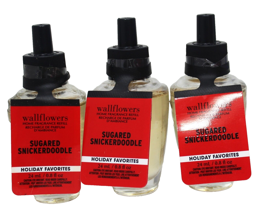 Bath & Body Works Sugared Snickerdoodle Wallflowers Plug In Refill Bulb Lot of 3