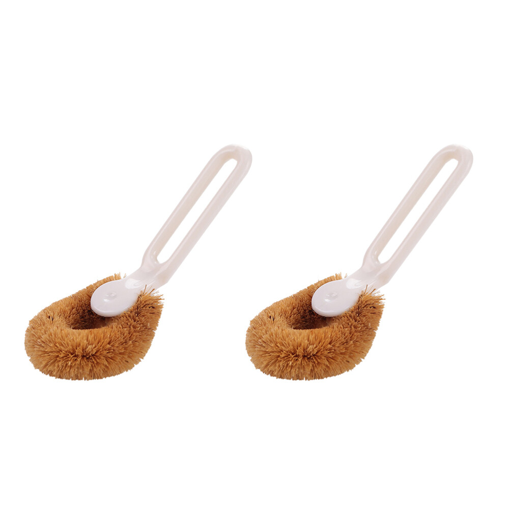 2 Pcs Brown Hair Brush Plunger Holder Cleaning Brushes for Household