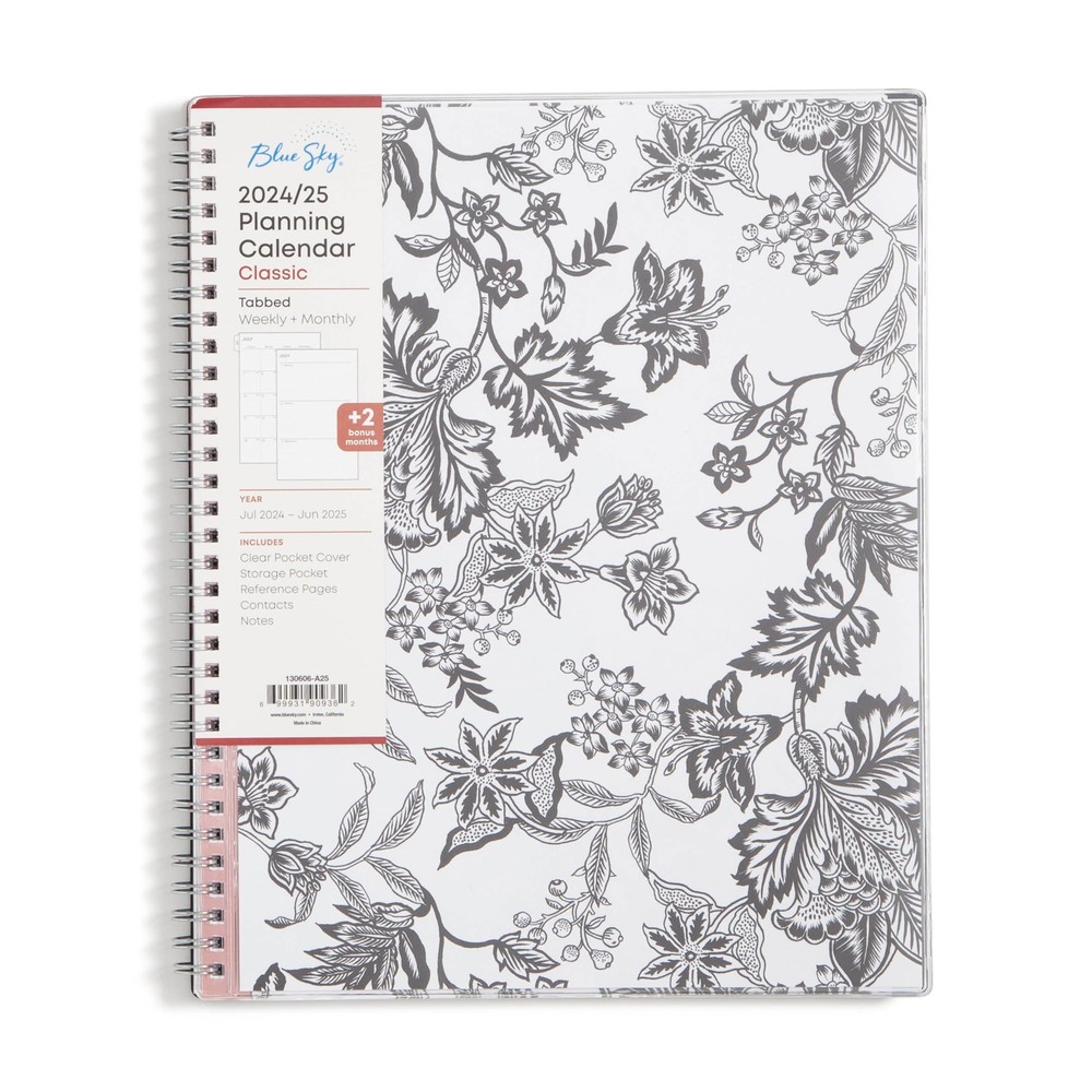 Blue Sky 2024-2025 Academic Year Weekly and Monthly Planner 8.5