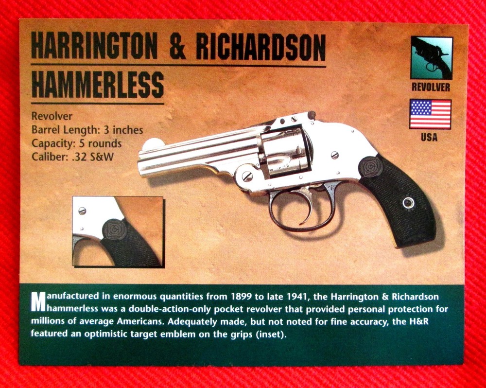 Harrington & Richardson Hammerless Revolver Classic Firearms Photo Card u