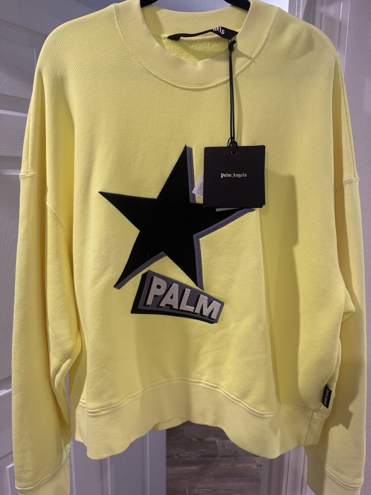 Brand New Palm Angels Sweatshirt - Yellow (Large/Tag Still On)
