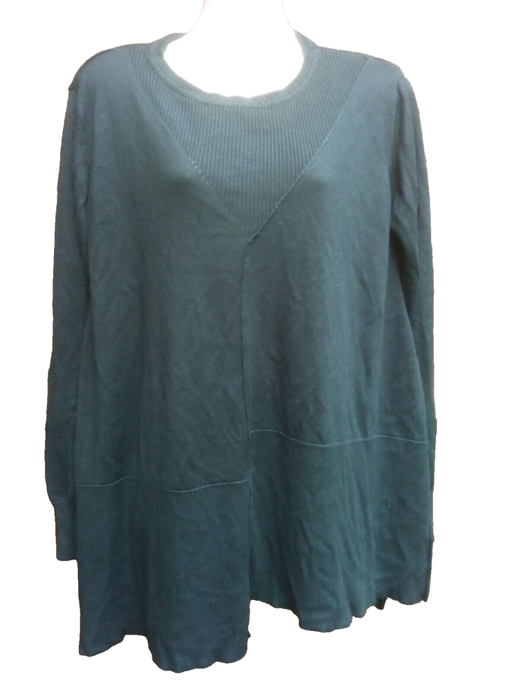 Bohemia Womens Green Asymmetric Long Sleeve Wool Blend Sweater UK S 44'' Chest