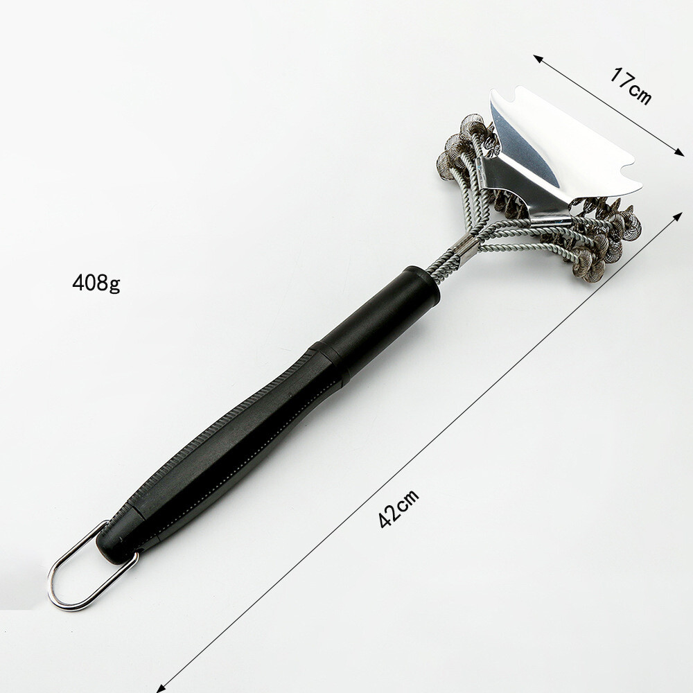 16.5 Inch No-Bristle Stainless Steel BBQ Grill Brush and Scraper Tool