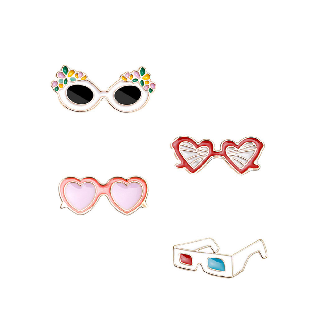 4 Pcs Sunglass Pins Beach Sunglasses for Women Costume Props Unique Brooch Miss