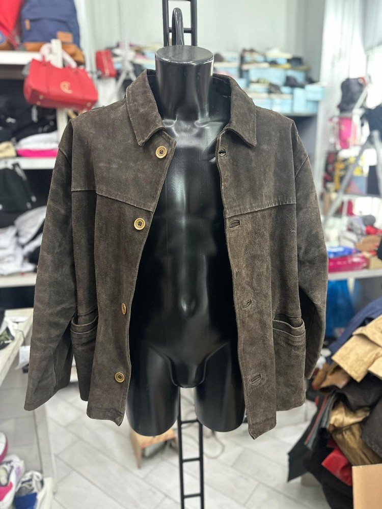 Vintage Brown Leather Jacket Men's Size 52 LLV563