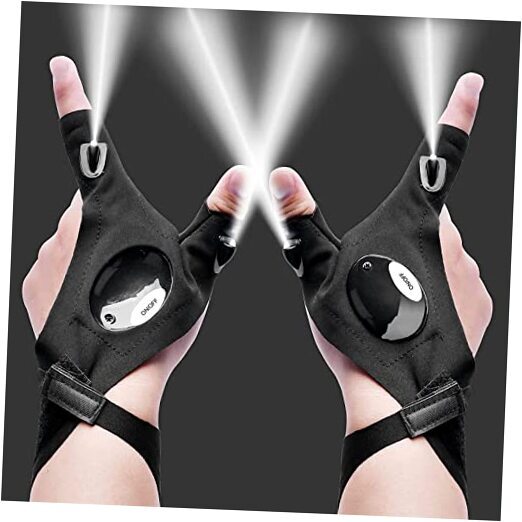 Fathers Day Dad Gifts from Daughter Son Wife LED Flashlight Gloves Black-image