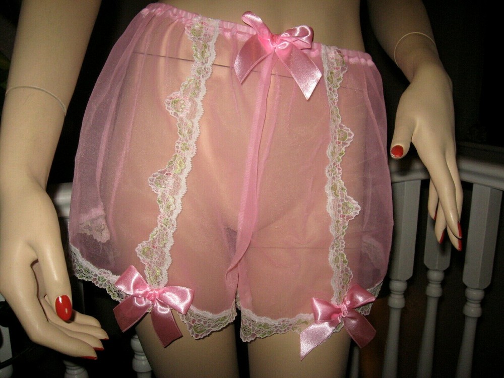 pink nylon lace knickers Sheer  Adult feminine Lingerie French Pretty  gift