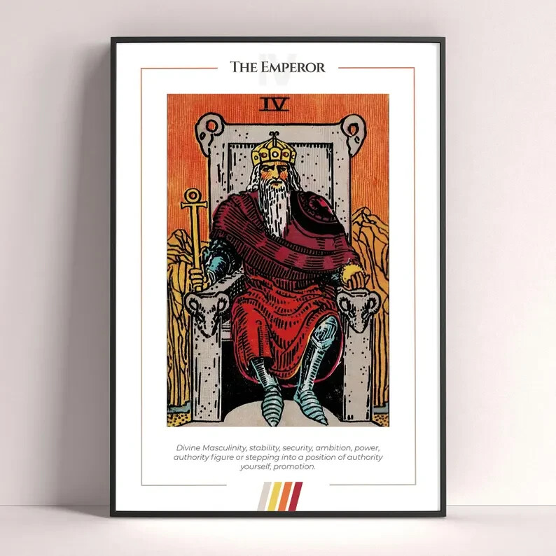 Emperor Tarot Card Art Print Poster Digital Download Tarot Wall Decor
