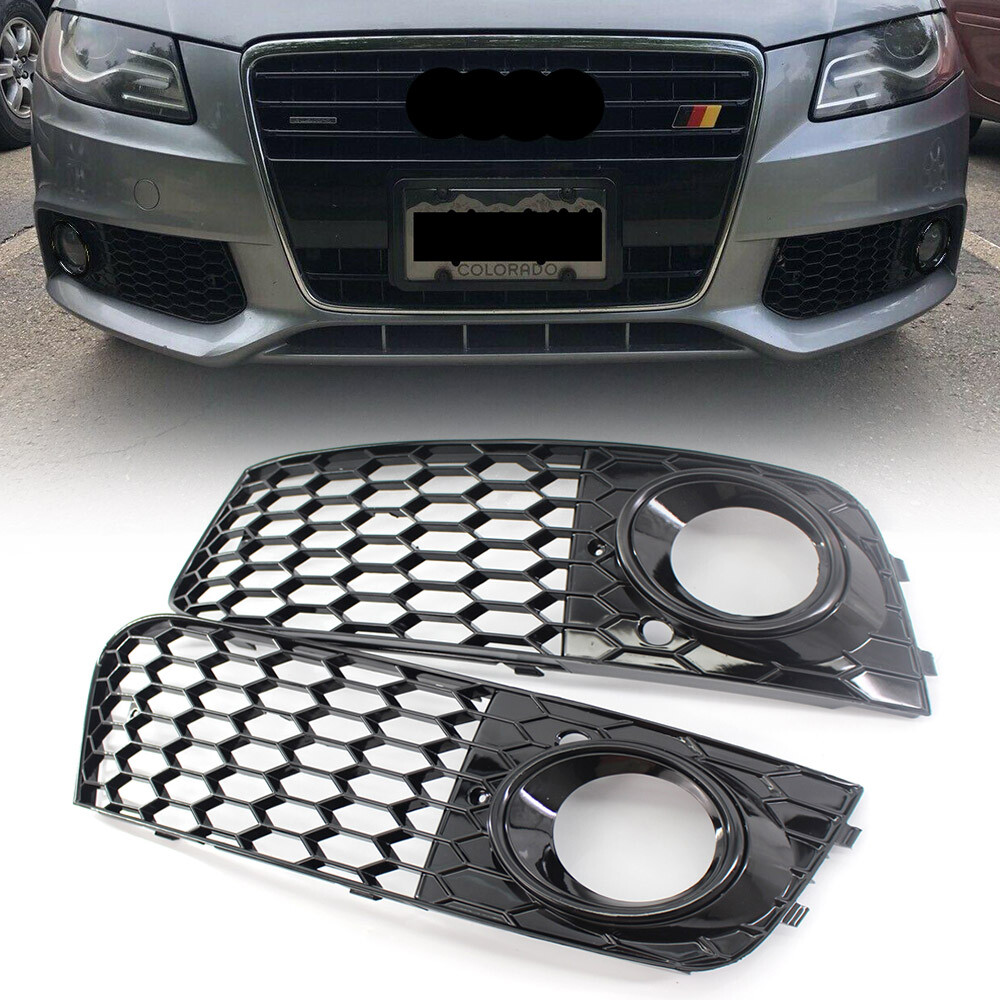 Car Honeycomb Fog Light Grille For Audi A4 B8 2009-2011