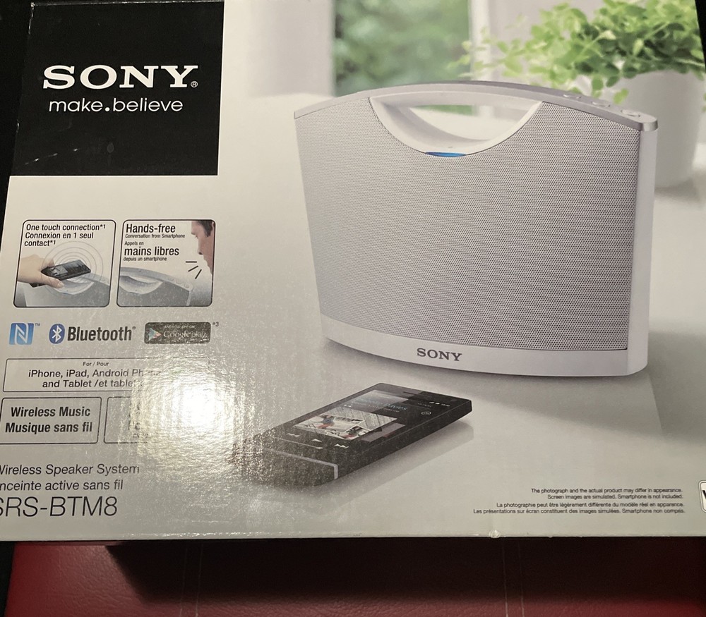 Sony SRS-BTM8 Portable NFC Bluetooth Wireless Speaker in White