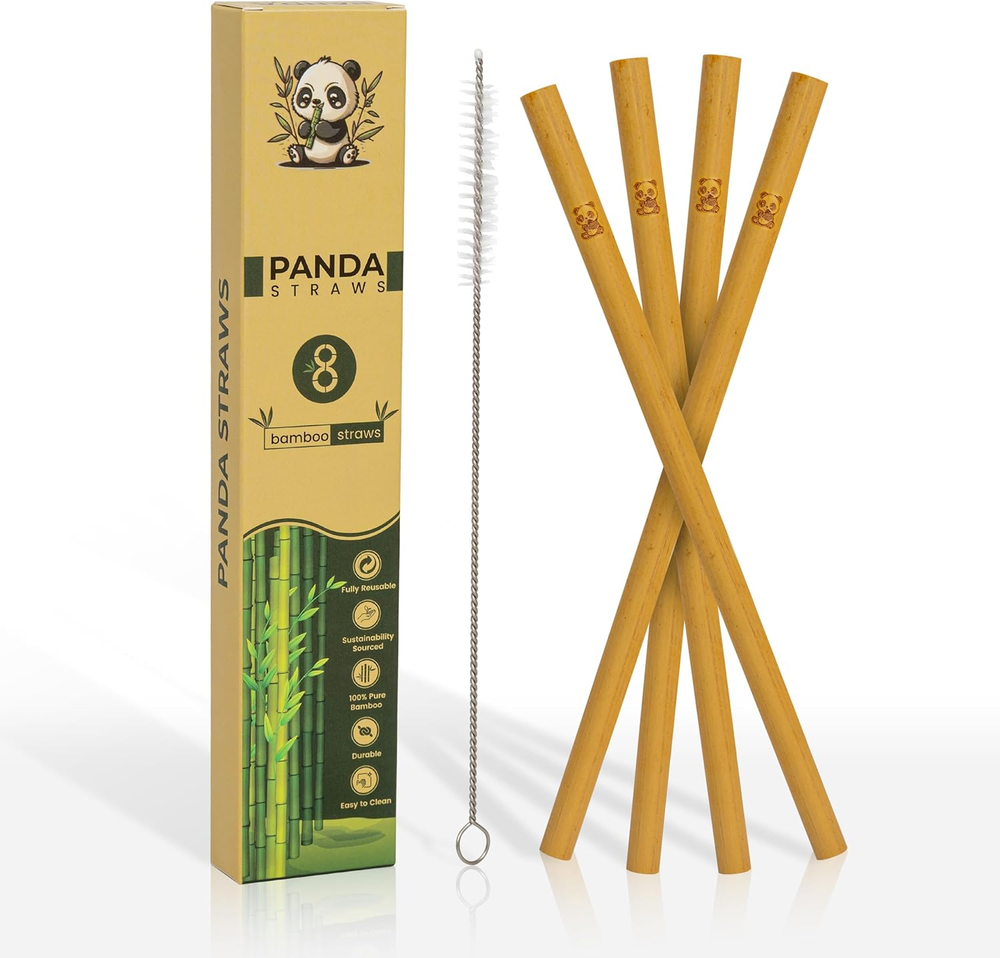 Premium BPA-Free Bamboo Straws – Durable & Eco-Friendly Reusable Set
