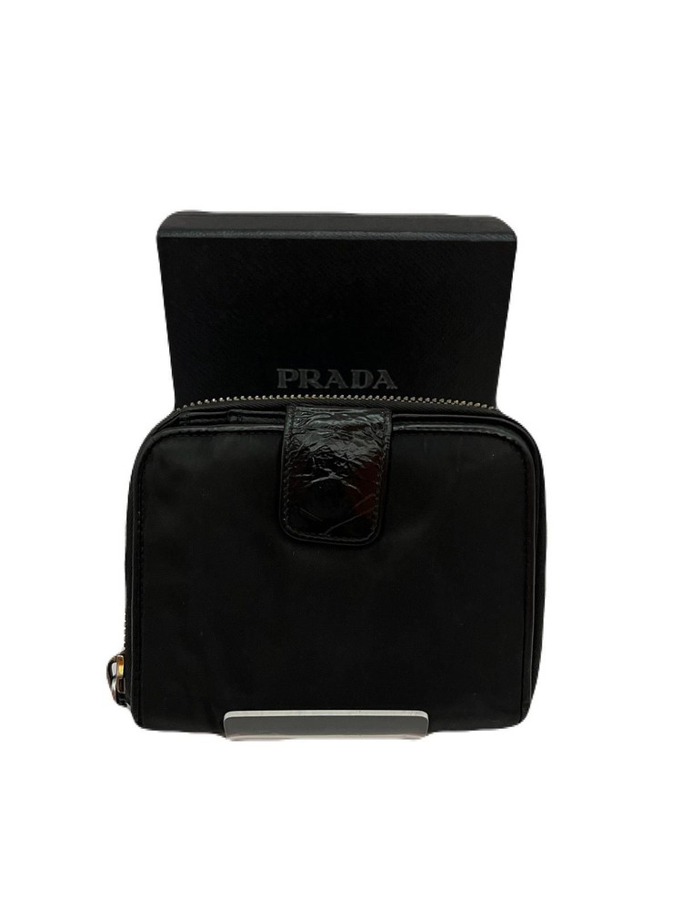 Prada Black Nylon Wallet with Box Pre-Owned E1030-1
