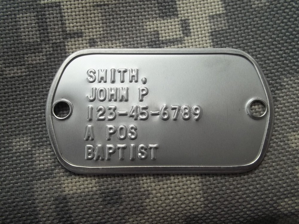 Custom Personalized  Embossed Military Dog Tag Made 4 Your Paracord Bracelet
