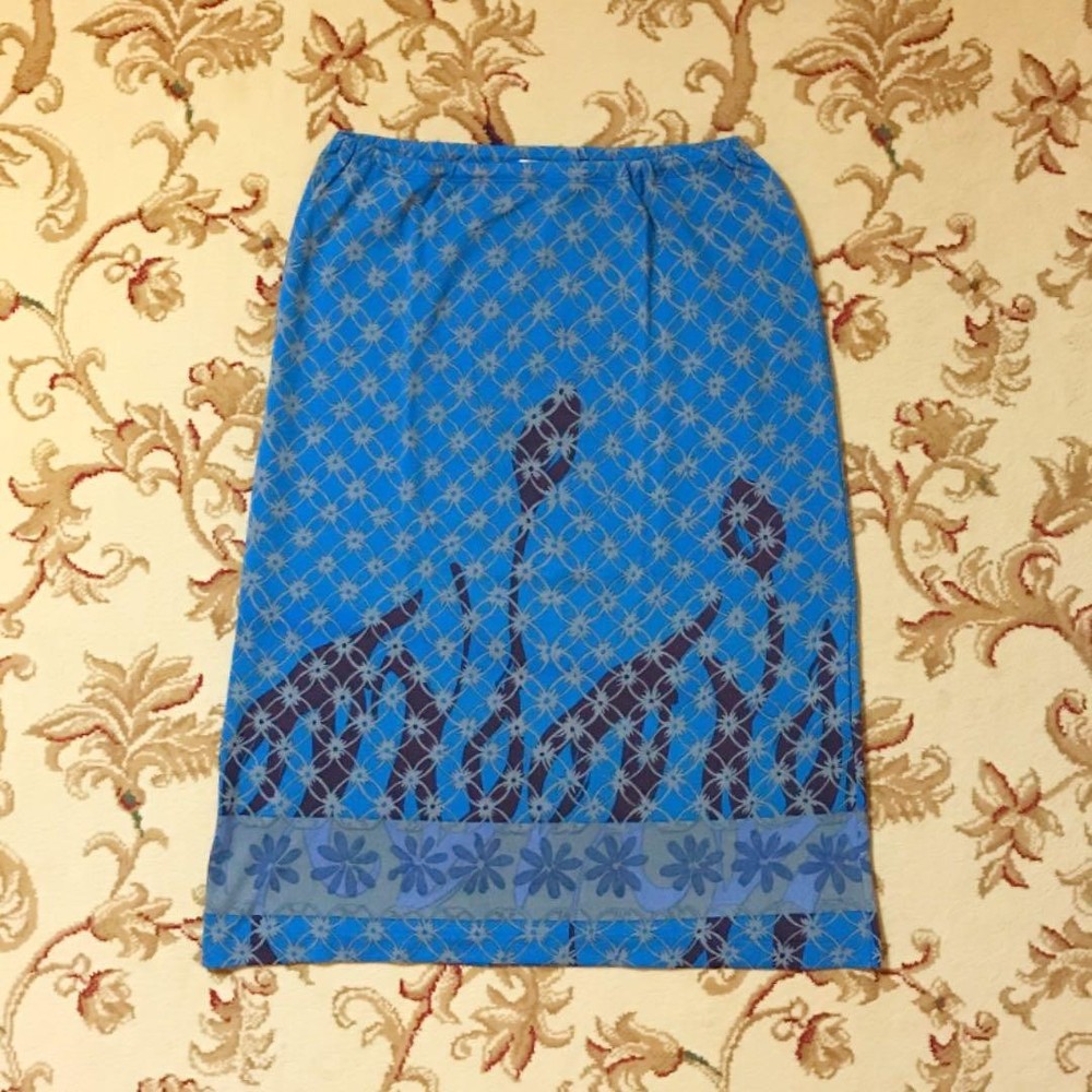 Tsumori Chisato Stretch Tight Skirt Blue Size M Elastic Waist Preowned Japan