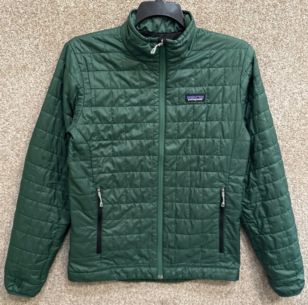 Patagonia Mens Nano Puff Full Zip Jacket Forest Green Small 84211