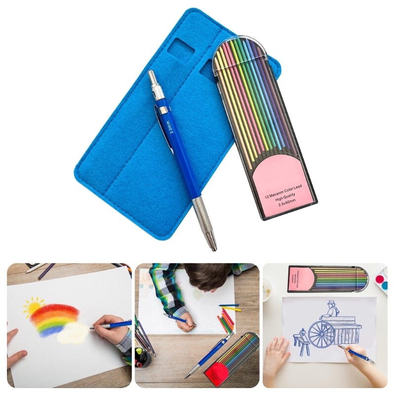 2.0mm Mechanical Pencils with Colors Refills Automatic Pencils Sketching Pencils