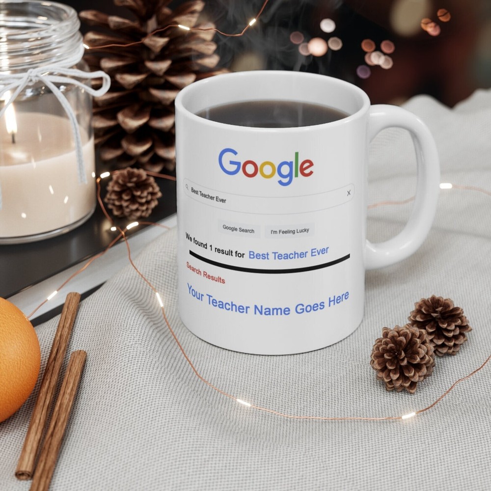 Personalised Teacher Mug Subtle Teacher Name Mug Teacher Name Mug Thank You Gift