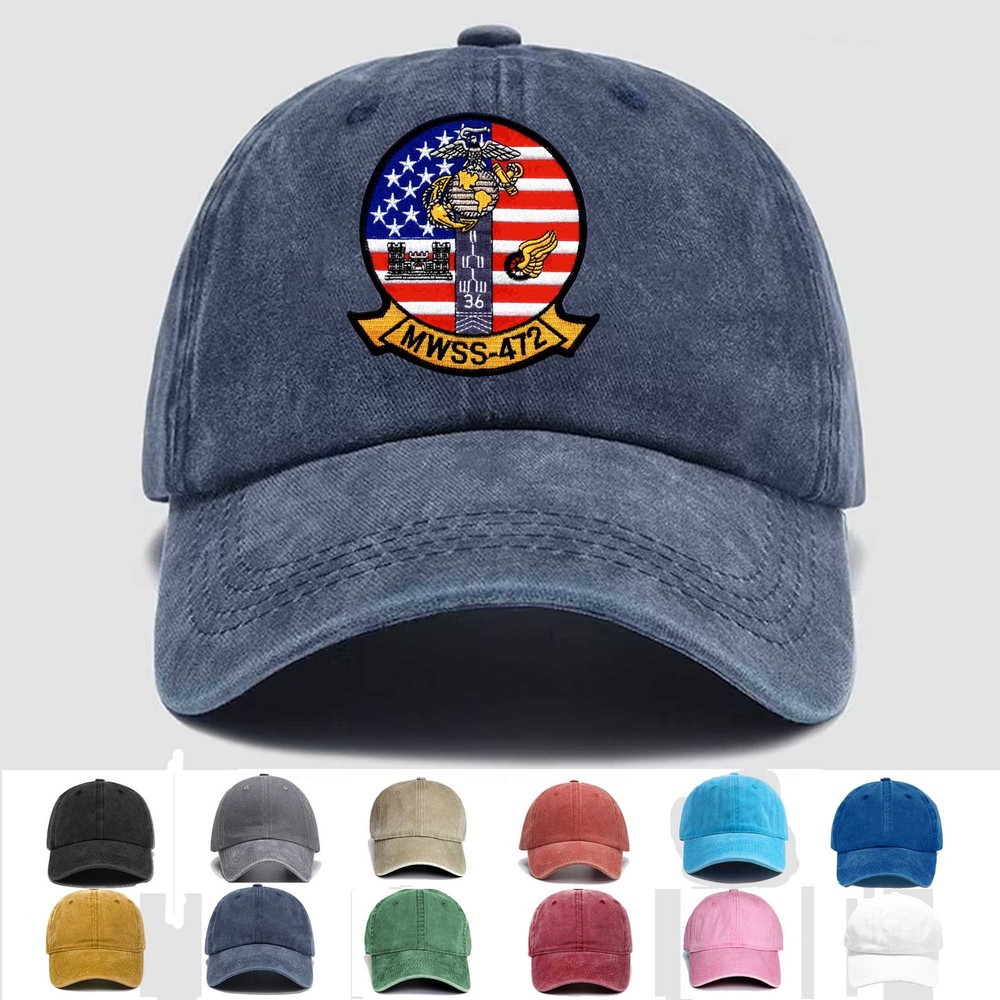 Custom Embroidered Hat MWSS-472 Wing Support Squadron, Veteran Cap, Trucker Hat