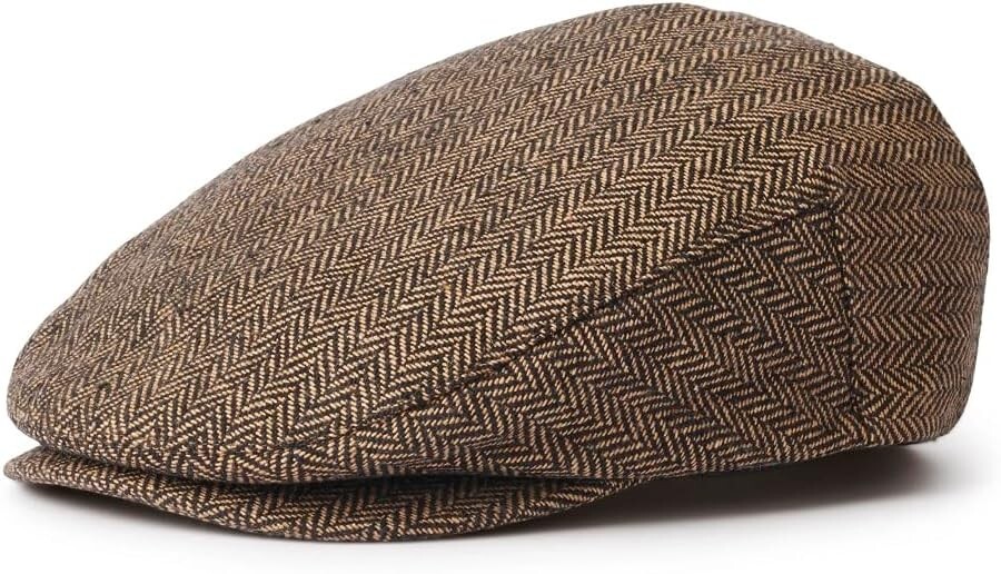 Men's Hooligan Driver Cap - Retro Two-Panel Newsboy Style with Custom Lining