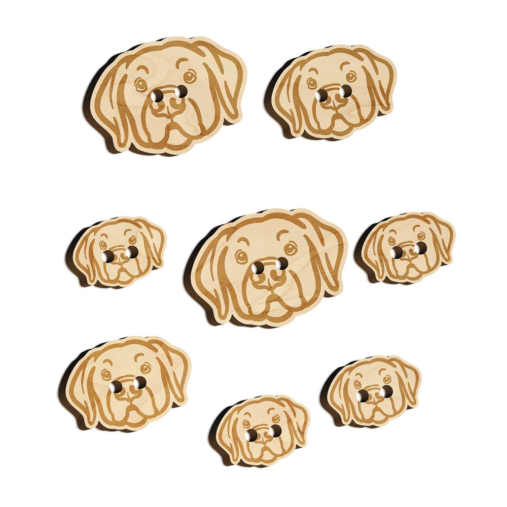 Labrador Retriever Dog Head Wood Buttons for Sewing Knitting Crochet DIY Craft