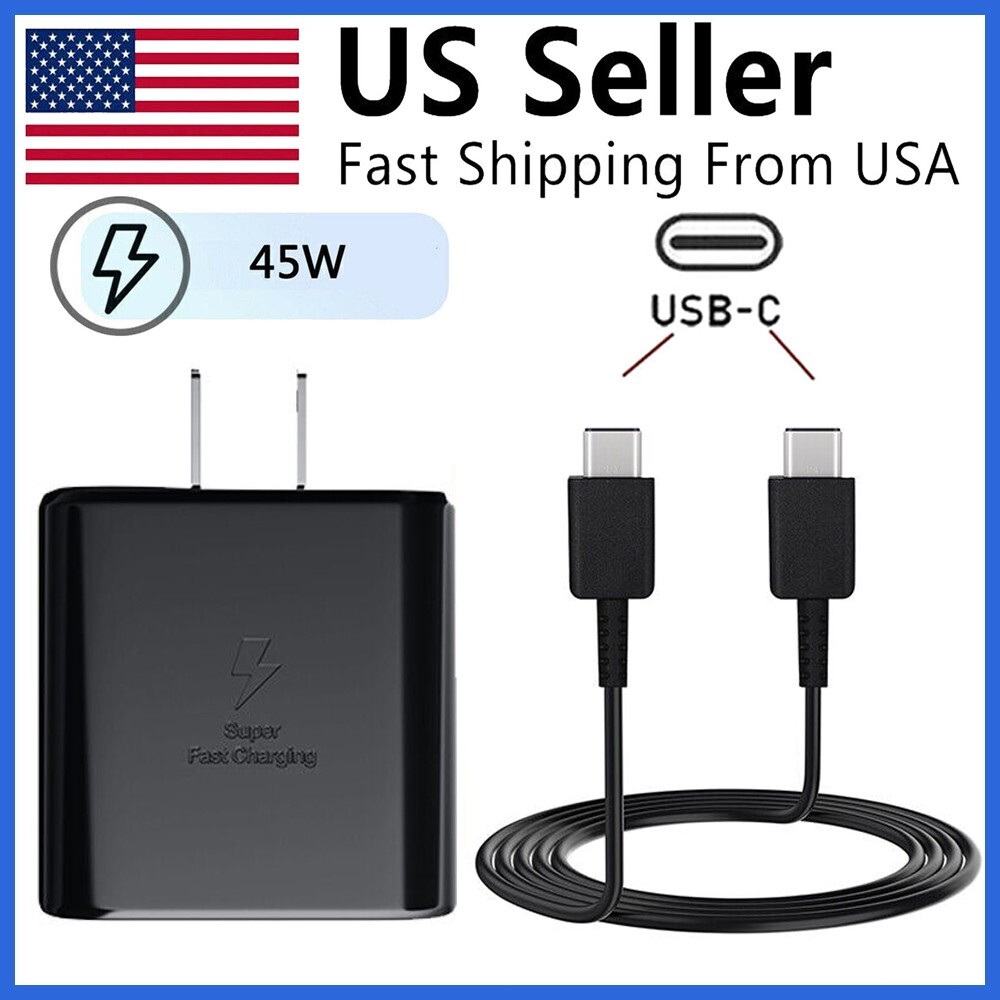 45W Super Fast USB-C Wall Charger for Samsung Galaxy S23 S22 S21 S20 6FT Cable
