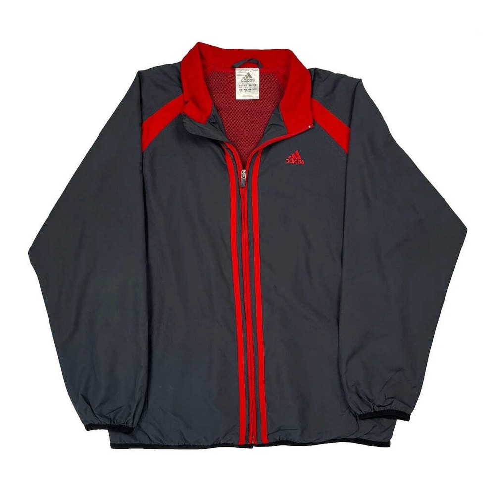 Adidas Track Jacket - Large Gray Polyester