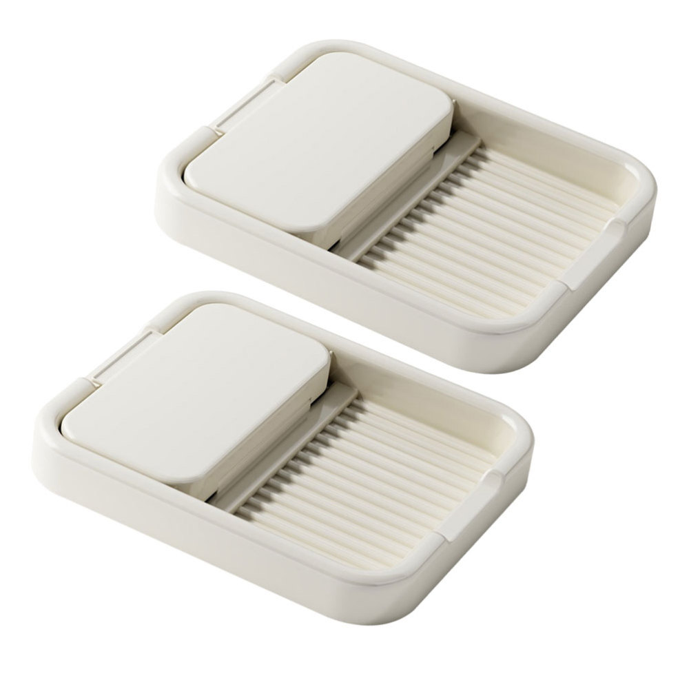 2-Piece Clear Foldable Lid Storage Rack for Stationery Spinner Organizer