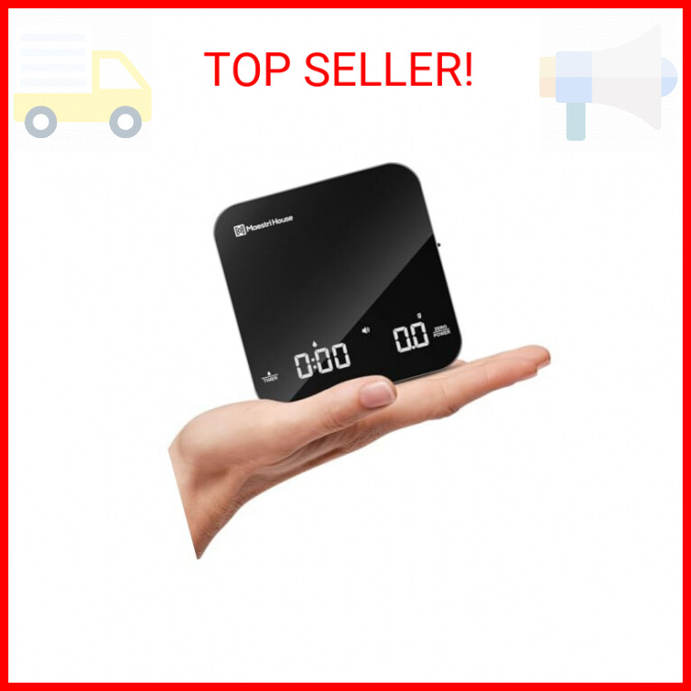 Maestri House Rechargeable Mini Espresso Scale with Timer 2kg 0.1g Precision