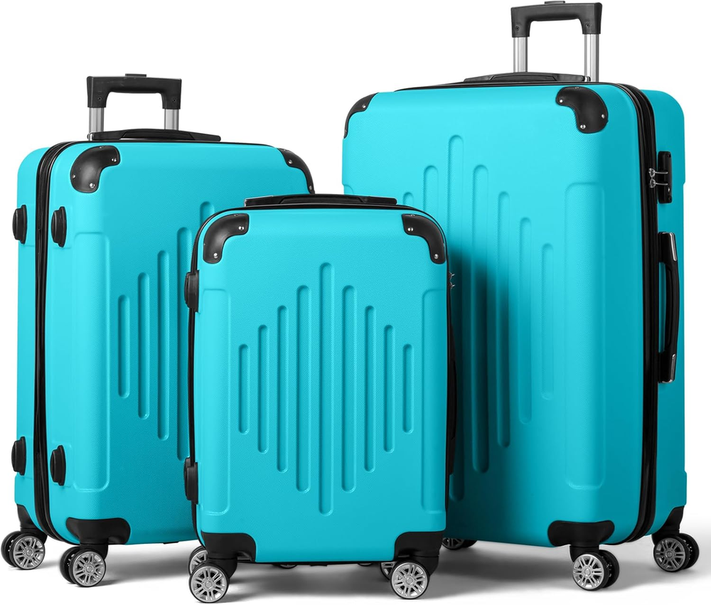 Karl Home Luggage Set 3 Piece Suitcase Sets with TSA Lock Moulded Corner 4 Spinn