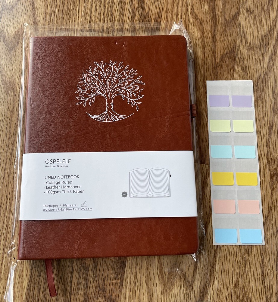 A5 Lined Journal Notebook with 100 GSM Thick Paper Leather Hardcover 180 Pages  