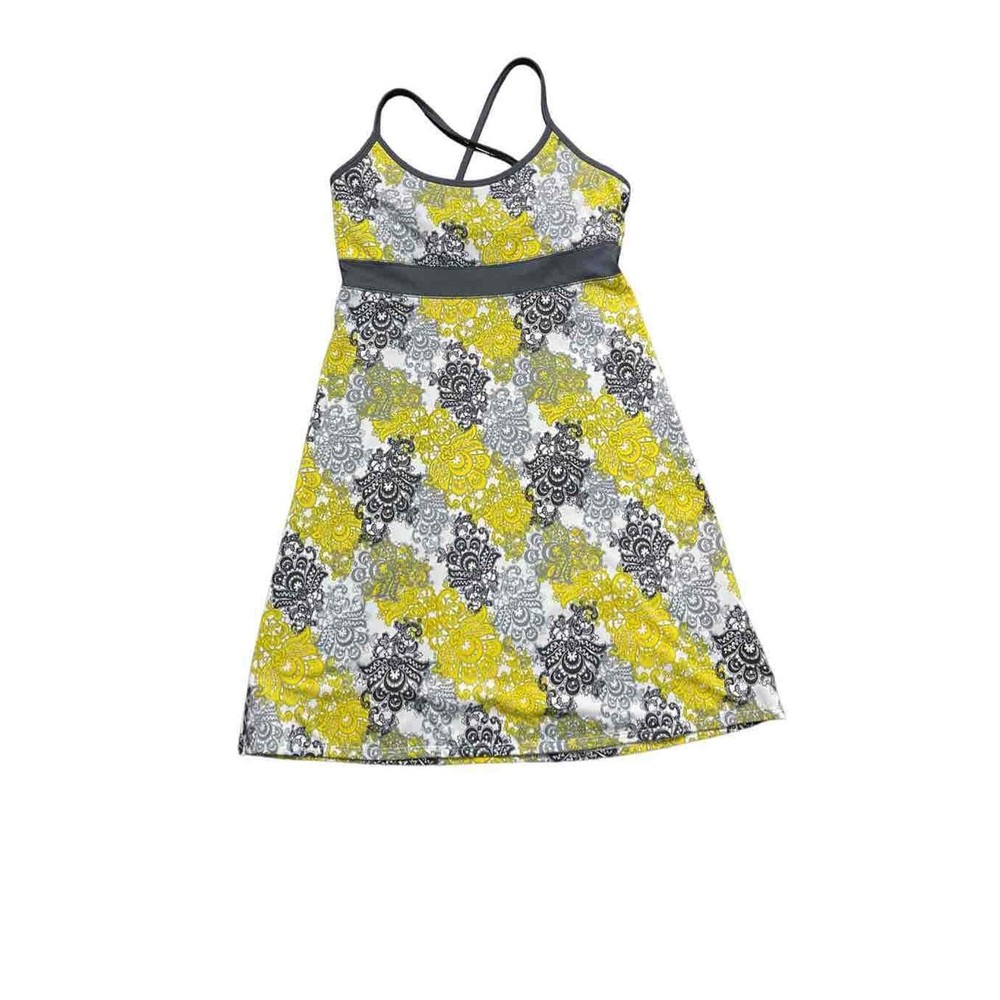 Soybu|Athletic Dress Paisley Print Yellow White Gray Black Size S