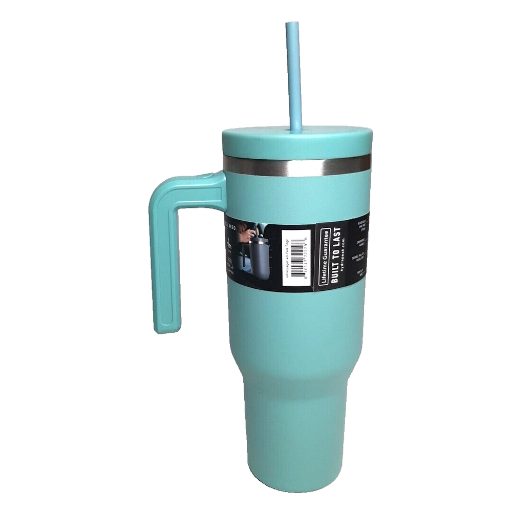 Hydrapeak Voyager 40 oz Tumbler Pale Sage Green With Handle and Straw Lid