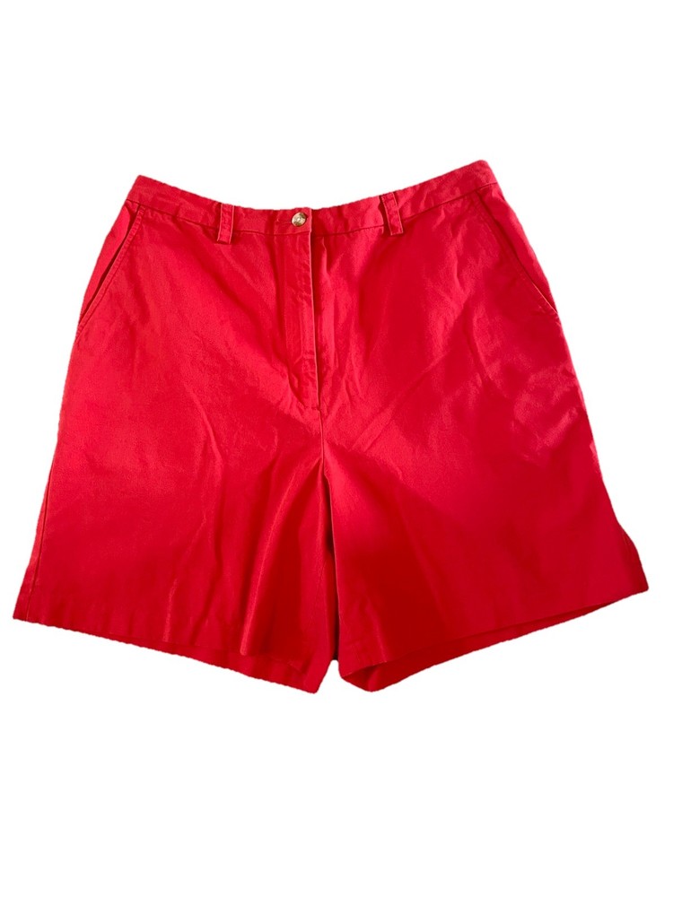 Tommy Hilfiger Womens Size 10 Red Chino Shorts with Pockets for Golf & Casual Wear
