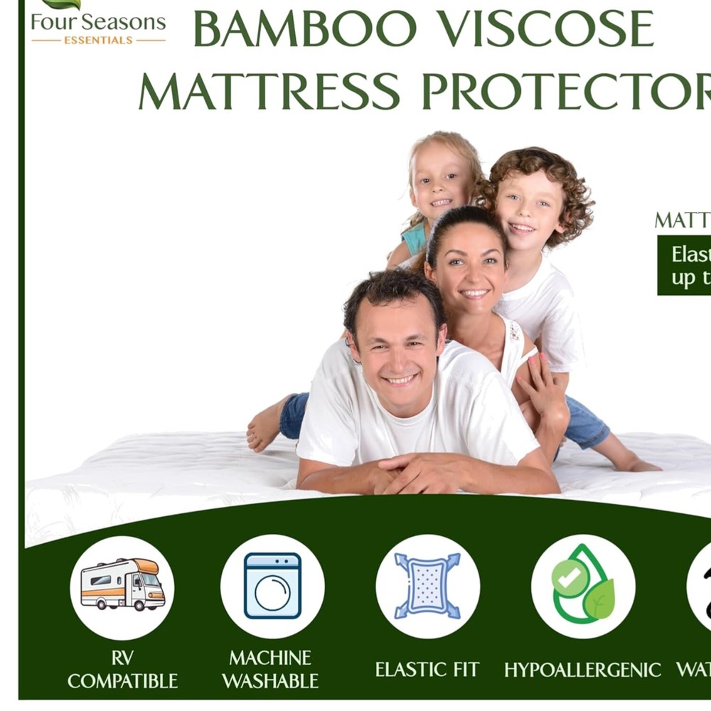 Luxurious Quilted Jacquard RV King Mattress Protector Waterproof Breathable
