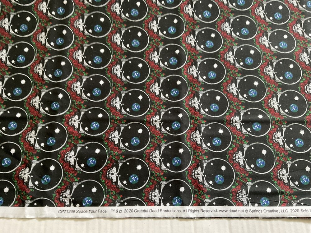 Grateful Dead Space Your Face 100% Cotton Fabric 1/2 Yard 2020