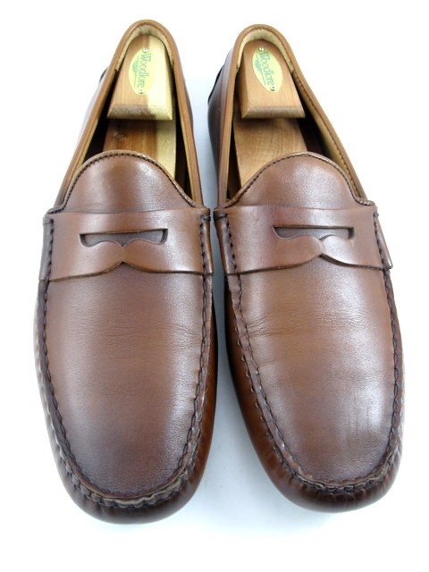 Allen Edmonds Super Sport Driver Leather Penny Loafers in Dark Chili Size 10.5 D 619N